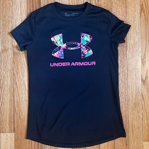 Under Armour Kids girls Black Graphic T-Shirt size M
